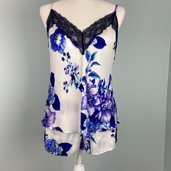 Linea Donatella Sz M Anthea Lace-Trim Camisole Top and Shorts Pajama Set - Picture 4 of 14